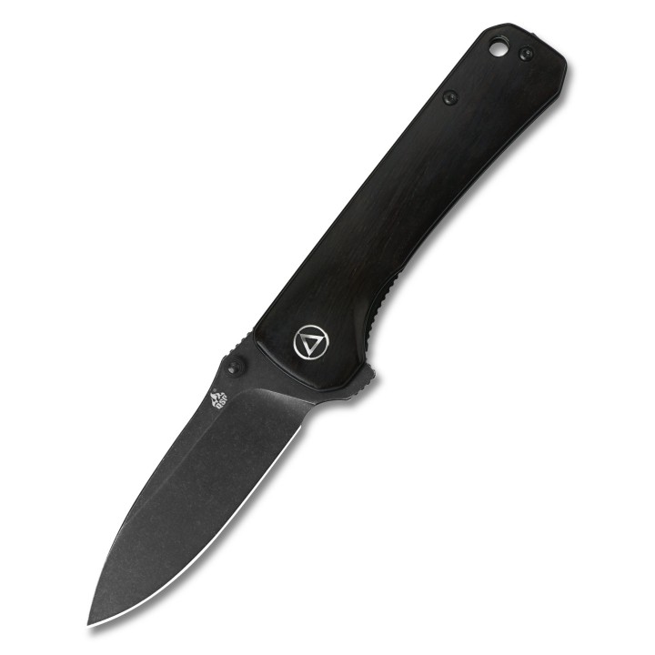 Couteau QSP Hawk Black Lame Acier 14C28N Manche Ebène IKBS Linerlock Clip QS131P2 - Livraison Gratuite