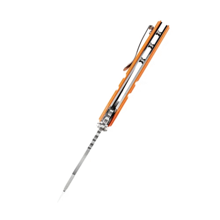 Couteau Kansept Cleavers XL Korvid Orange Manche G10 Lame Acier 154CM Linerlock Clip KT1030A6 - Livraison Gratuite