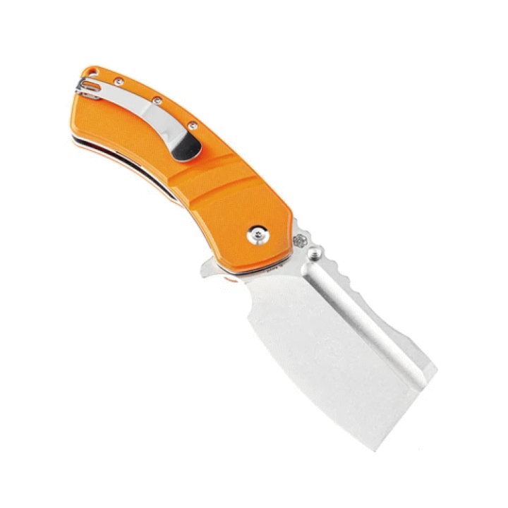 Couteau Kansept Cleavers XL Korvid Orange Manche G10 Lame Acier 154CM Linerlock Clip KT1030A6 - Livraison Gratuite