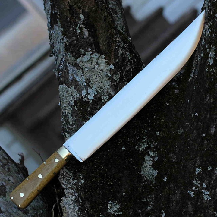Couteau Bark River Edwin Forrest Bowie Green Lame Acier A2 Manche Micarta Etui Cuir Made USA BA08315MGC - Livraison Gratuite