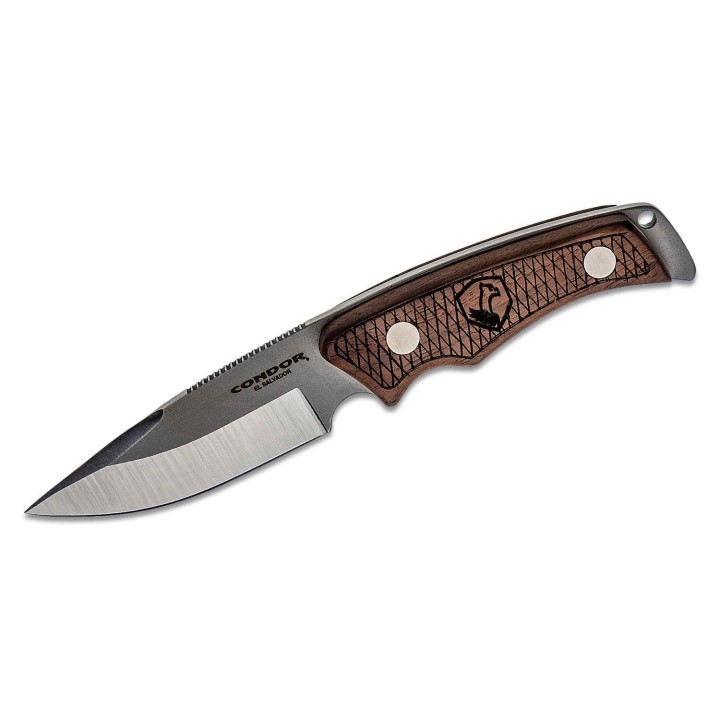Couteau Condor Okavango Lame Acier 440C Manche Noyer Etui Cuir Made El Salvador CTK118354C - Livraison Gratuite