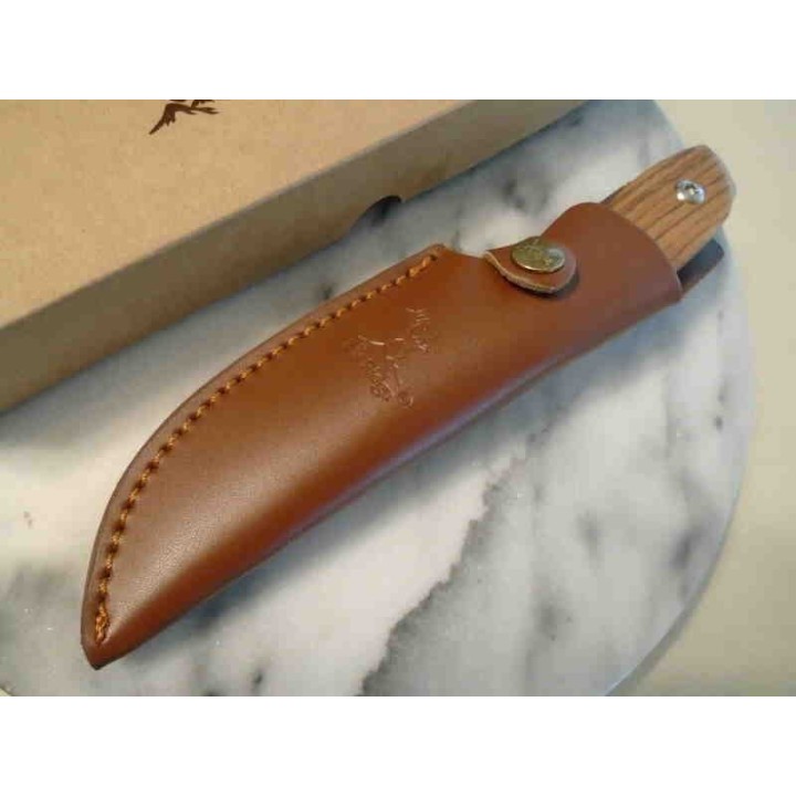 Couteau de Chasse Elk Ridge Lame Acier 3Cr13 Manche Bois Etui Cuir ER20003D - Livraison Gratuite