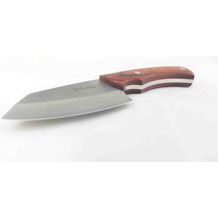 Lot de 2 Couteau Skinner Elk Ridge Lame Acier 3Cr13 Manche Bois Etui Cuir ER20027BR - Livraison Gratuite