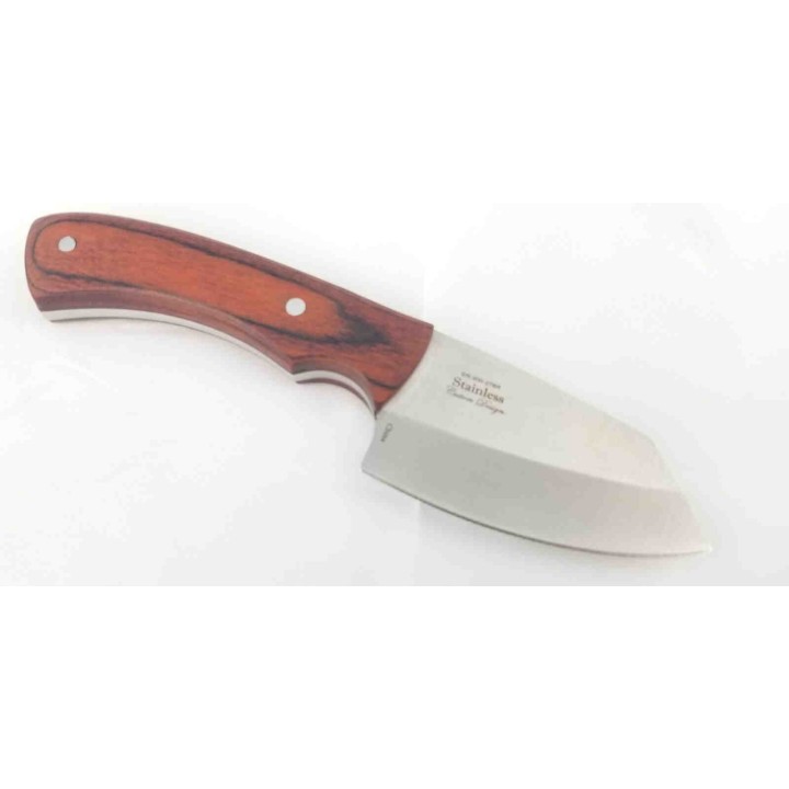Lot de 2 Couteau Skinner Elk Ridge Lame Acier 3Cr13 Manche Bois Etui Cuir ER20027BR - Livraison Gratuite