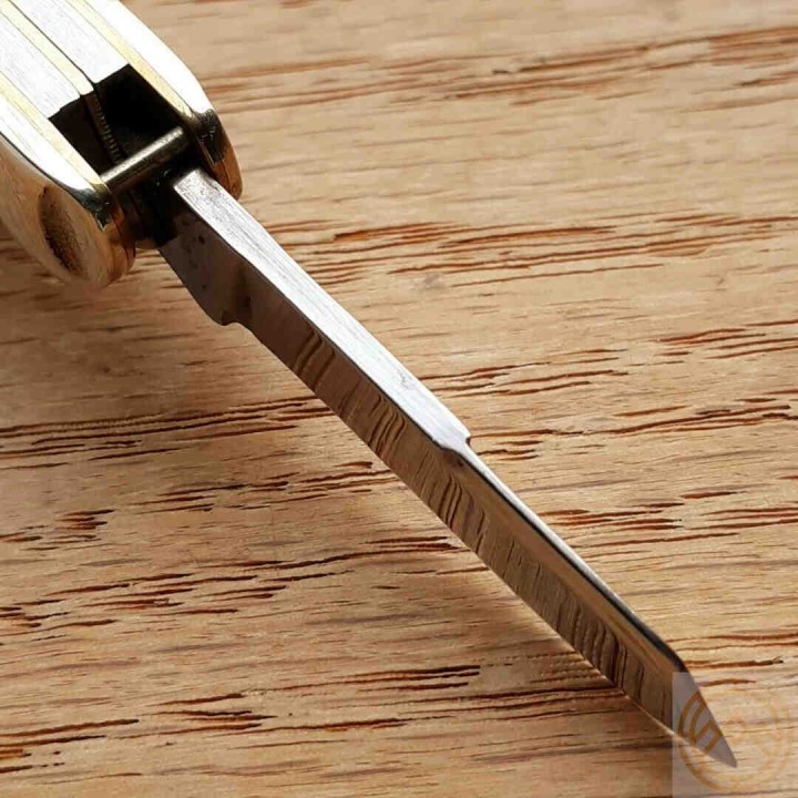 Couteau Rough Ryder Dogleg Canoe Denim Manche Micarta 2 Lames Carbone T10 RR2189 - Livraison Gratuite