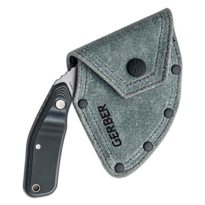 Couteau Gerber Downwind Ulu Gray Lame Acier 7Cr17MoV Manche G10 Etui Canvas G1822 - Livraison Gratuite