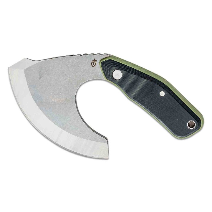Couteau Gerber Downwind Ulu Green Lame Acier 7Cr17MoV Manche G10 Etui Canvas G1824 - Livraison Gratuite