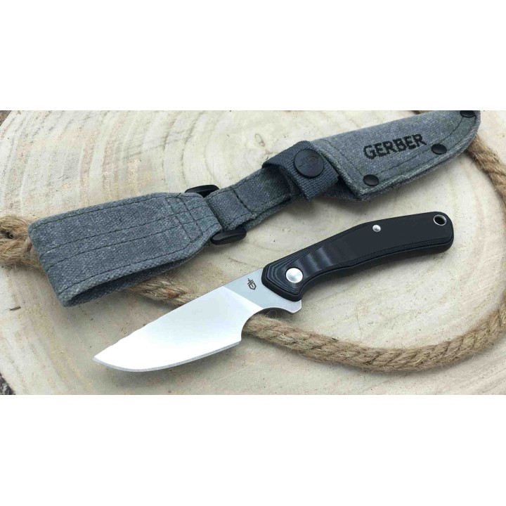 Couteau Gerber Downwind Caper Black Lame Acier 7Cr17MoV Manche G10 Etui Canvas G1819 - Livraison Gratuite
