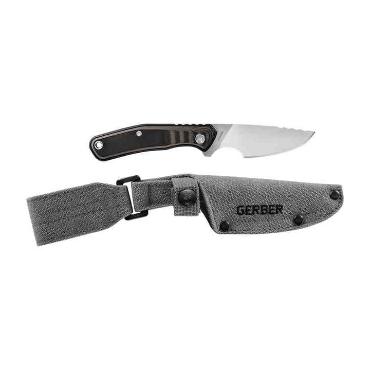 Couteau Gerber Downwind Caper Black Lame Acier 7Cr17MoV Manche G10 Etui Canvas G1819 - Livraison Gratuite