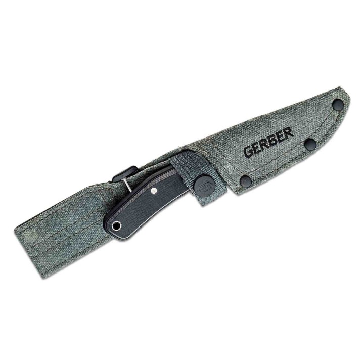 Couteau Gerber Downwind Caper Black Lame Acier 7Cr17MoV Manche G10 Etui Canvas G1819 - Livraison Gratuite