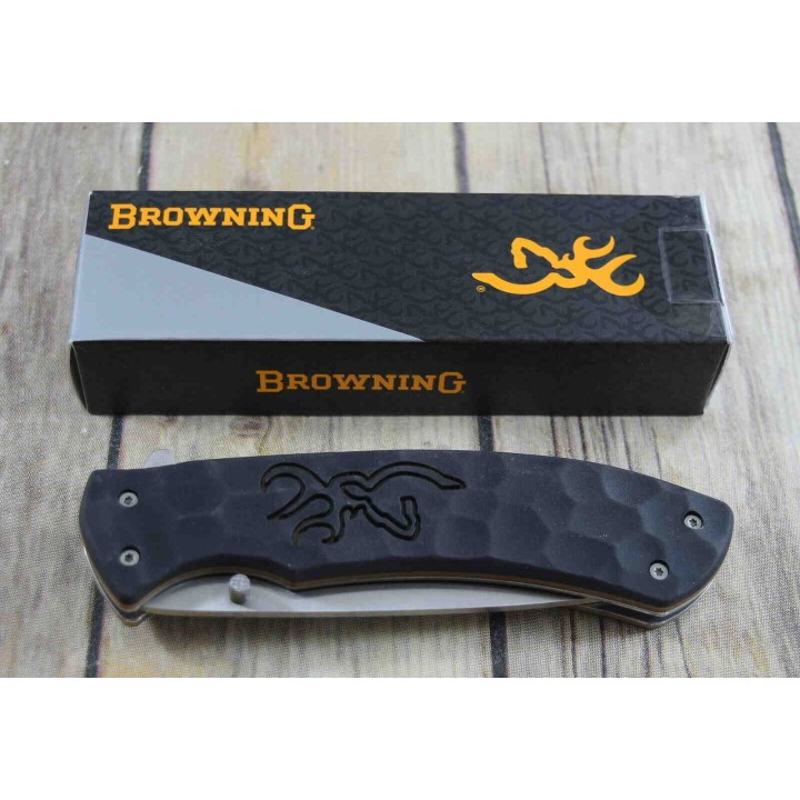 Couteau Browning Large Primal Lame Acier 8Cr13MoV Manche Polymer Linerlock Clip BR0427B - Livraison Gratuite
