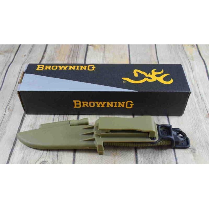 Couteau de Survie Browning Ignite 2 Lame Acier 7Cr17MoV Manche Polymère Etui Polymère BR0335 - Livraison Gratuite