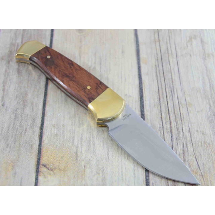 Couteau Skinner Browning Lame Acier Inox Manche Bois Etui Nylon BR0378 - Livraison Gratuite