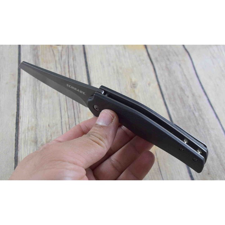 Couteau Schrade Torsion Lame Acier AUS-8 Manche G10 Linerlock Clip SCH1136037 - Livraison Gratuite