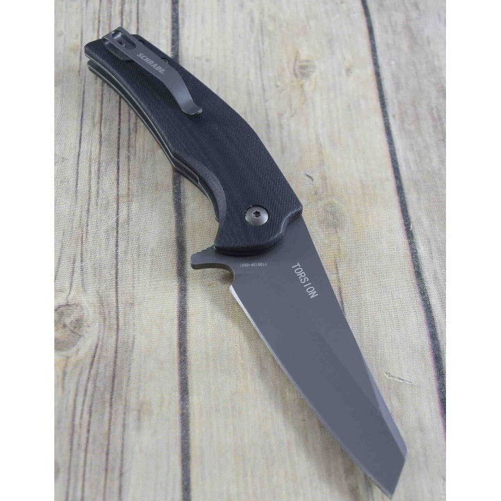 Couteau Schrade Torsion Lame Acier AUS-8 Manche G10 Linerlock Clip SCH1136037 - Livraison Gratuite