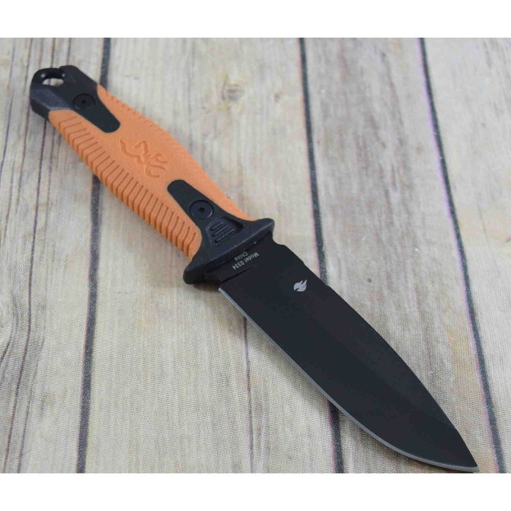 Couteau de Survie Browning Ignite 2 Orange Lame Acier 7Cr17MoV Manche Polymère Etui Polymère BR0334 - Livraison Gratuite