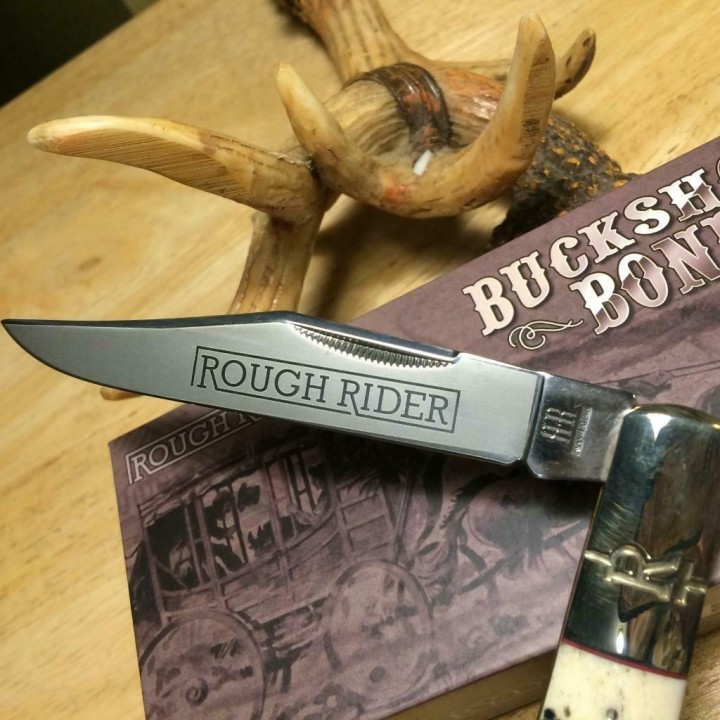 Couteau Rough Ryder Granddad Barlow Buckshot Bone Lame Acier 440 Manche Os Boite Collector RR2318 - Livraison Gratuite