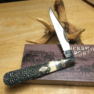 Couteau Rough Ryder Granddad Barlow Buckshot Bone Lame Acier 440 Manche Os Boite Collector RR2318 - Livraison Gratuite