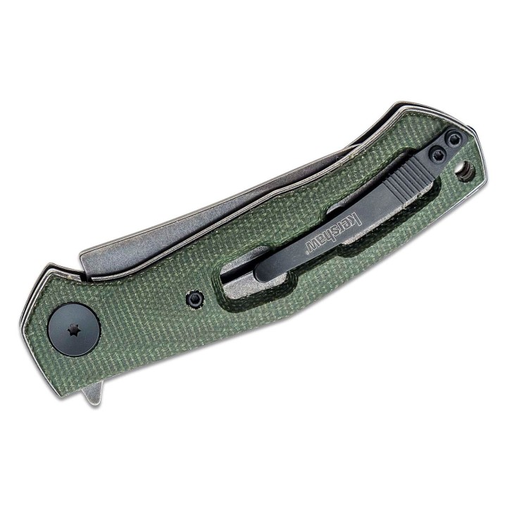 Couteau Kershaw Concierge D2 Manche Green Micarta Lame Acier D2 IKBS Linerlock Clip KS4020MCG - Livraison Gratuite