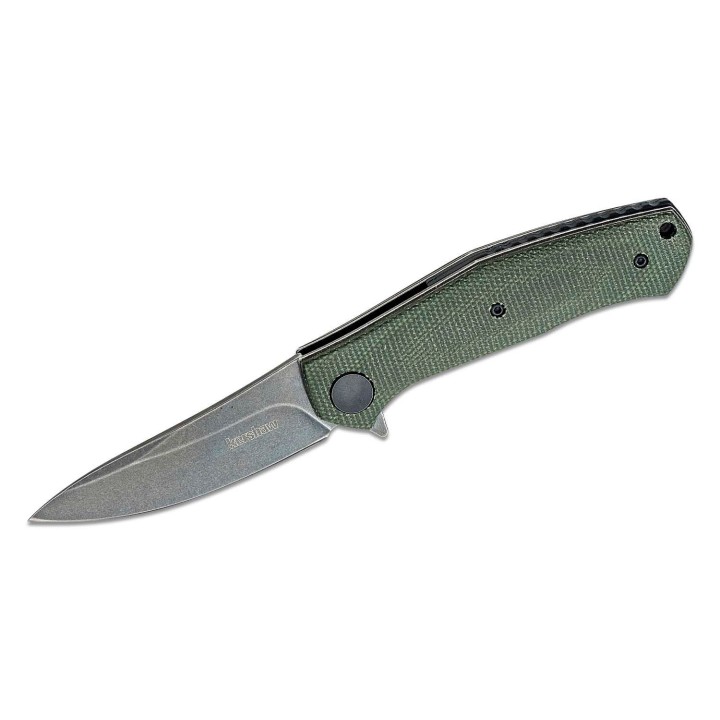 Couteau Kershaw Concierge D2 Manche Green Micarta Lame Acier D2 IKBS Linerlock Clip KS4020MCG - Livraison Gratuite