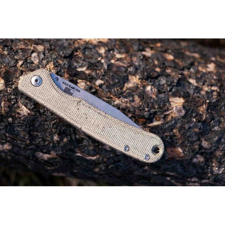 Couteau Kershaw Federalist Slipjoint Lame Acier CPM-154 Manche Green Micarta Made USA KS4320 - Livraison Gratuite