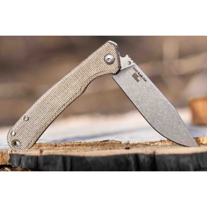 Couteau Kershaw Federalist Slipjoint Lame Acier CPM-154 Manche Green Micarta Made USA KS4320 - Livraison Gratuite