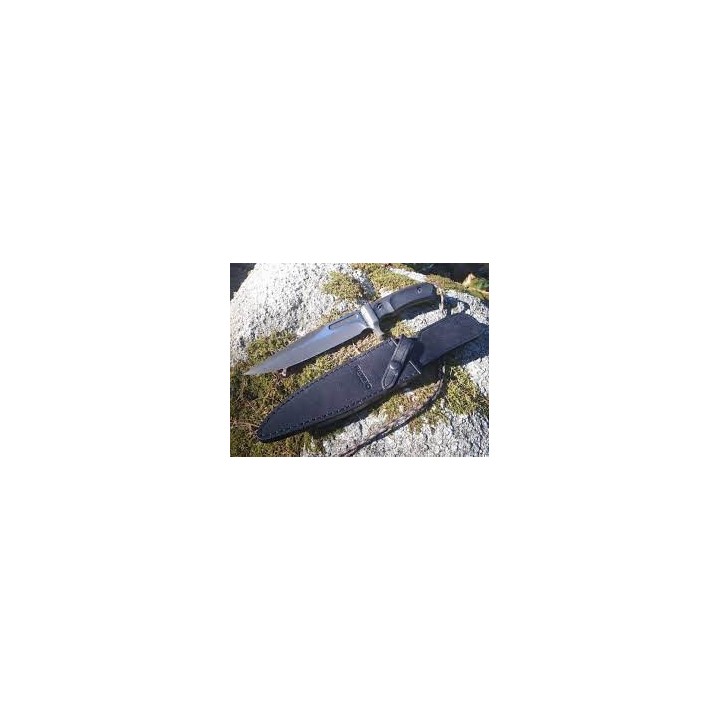 Couteau Rambo Last Blood Bowie Lame Acier Inox Etui Cuir Licence Officielle Rambo V RB9416 - Livraison Gratuite