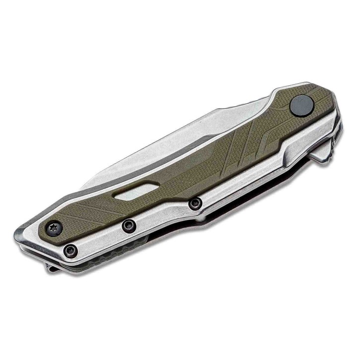 Couteau Kershaw Salvage A/O Lame Acier 8Cr13MoV Manche Acier/GFN Framelock Clip KS1369 - Livraison Gratuite