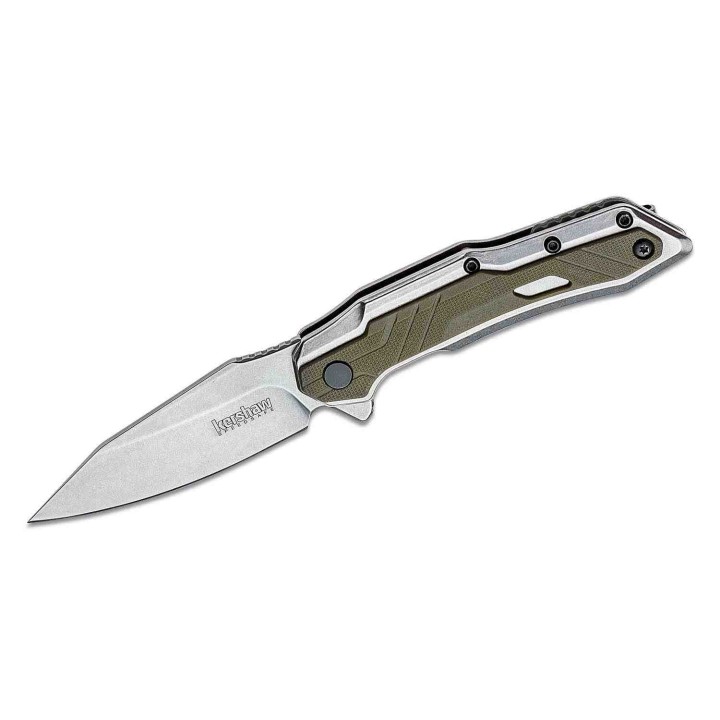 Couteau Kershaw Salvage A/O Lame Acier 8Cr13MoV Manche Acier/GFN Framelock Clip KS1369 - Livraison Gratuite