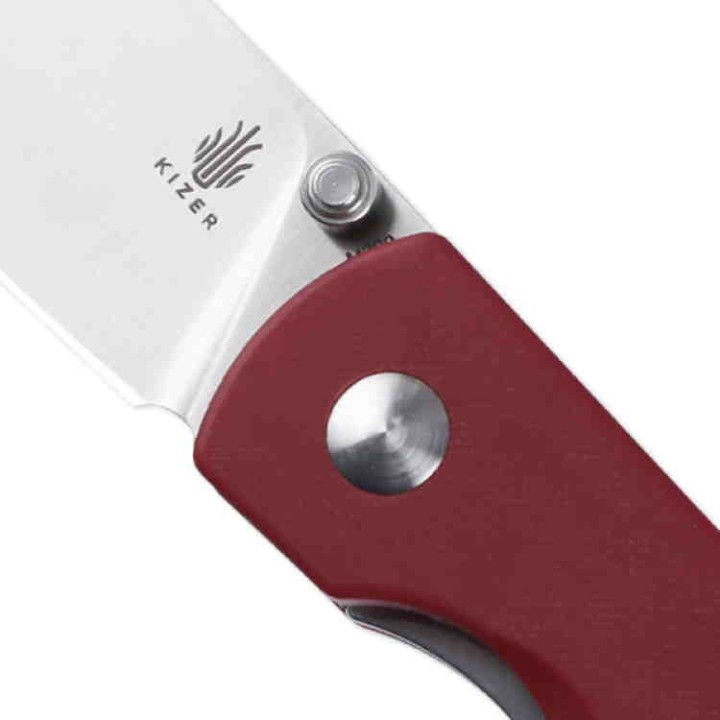 Couteau Kizer Yorkie Red Lame Acier M390 Manche Micarta IKBS Linerlock Clip KI3525S1 - Livraison Gratuite