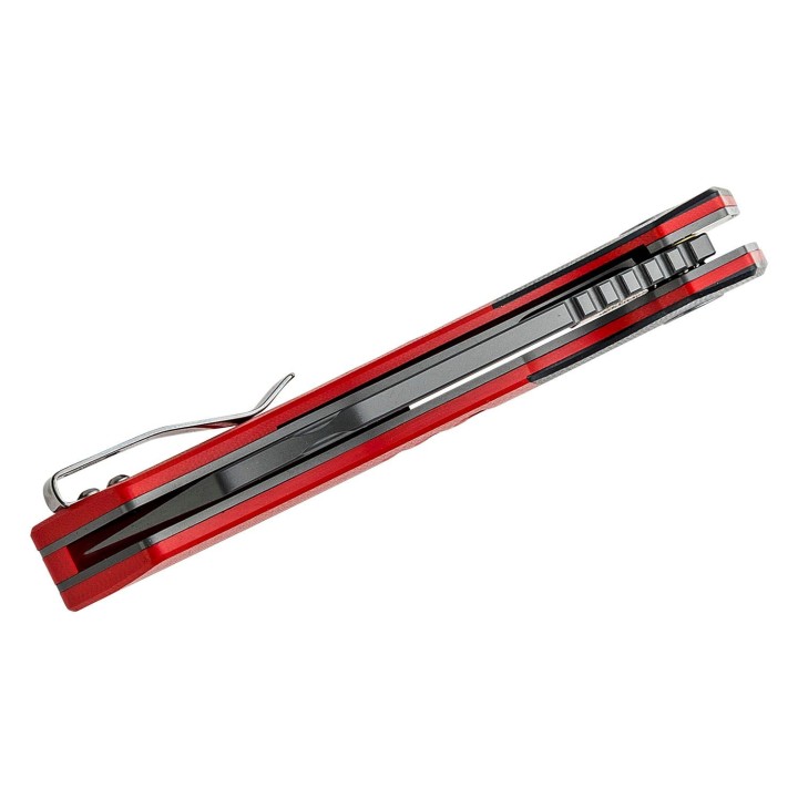 Couteau Bestech Rockface Red/Black Manche G10 Lame D2 Wharncliffe IKBS Linerlock Clip BTKG46C - Livraison Gratuite