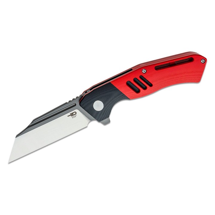 Couteau Bestech Rockface Red/Black Manche G10 Lame D2 Wharncliffe IKBS Linerlock Clip BTKG46C - Livraison Gratuite