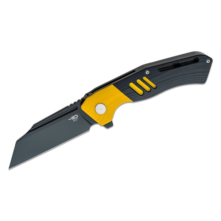 Couteau Bestech Rockface Black/Yellow Manche G10 Lame D2 Wharncliffe IKBS Linerlock Clip BTKG46B - Livraison Gratuite