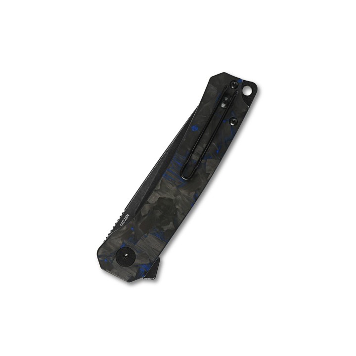 Couteau QSP Osprey CarboneFiber/Blue G10 Lame Acier 14C28N IKBS Linerlock Clip QS139G2 - Livraison Gratuite