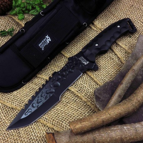 Couteau de Survie Tactical Survival Bowie Lame Acier 440 Manche Fibre de Nylon MTX8062BK - Livraison Gratuite