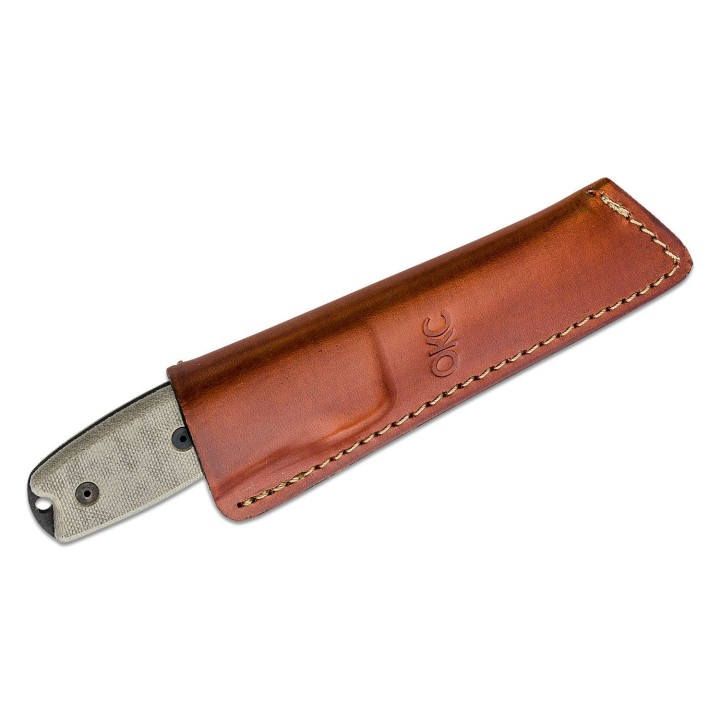 Couteau Ontario RAT-3 Caper Lame Acier Carbone Manche Micarta Etui Cuir Made In USA ON8663 - Livraison Gratuite