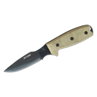 Couteau Ontario RAT-3 Caper Lame Acier Carbone Manche Micarta Etui Cuir Made In USA ON8663 - Livraison Gratuite