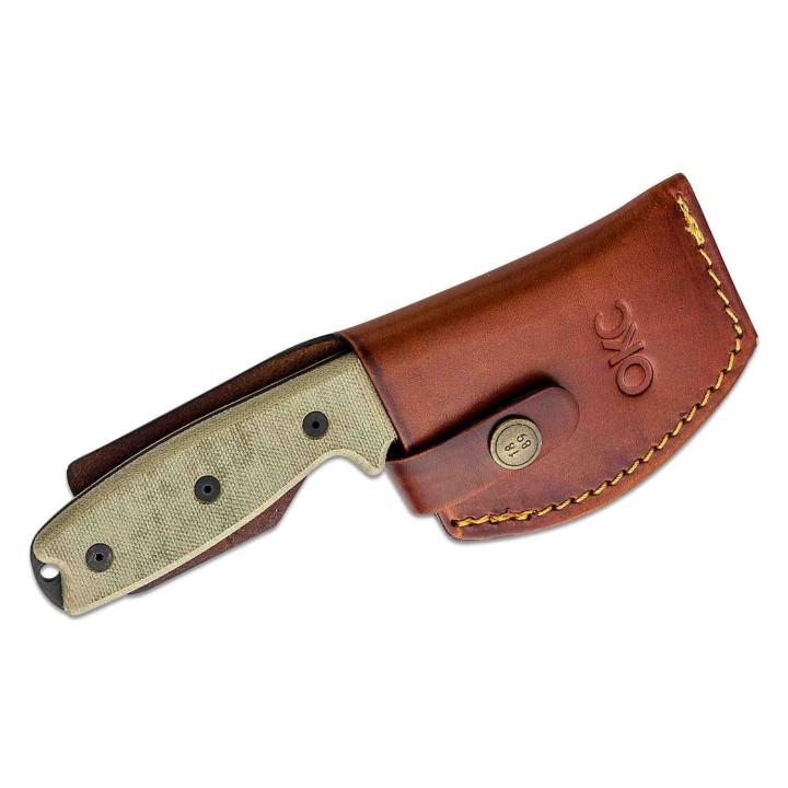 Couteau Ontario RAT-3 Skinner Lame Acier Carbone Manche Micarta Etui Cuir Made USA ON8661 - Livraison Gratuite