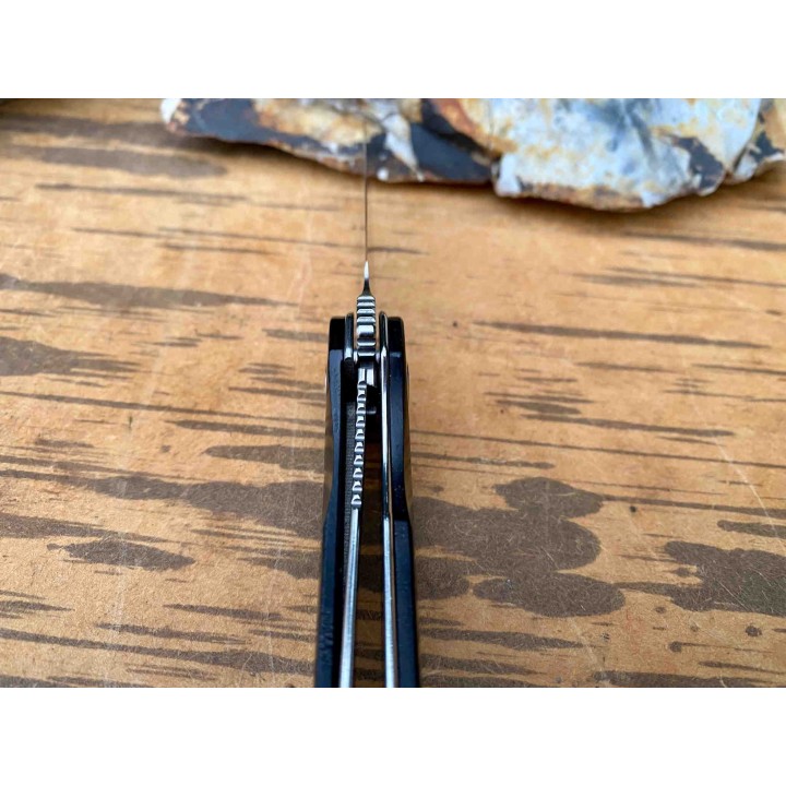 Couteau QSP Hawk Ebony Lame Acier 14C28N Manche Ebène IKBS Linerlock Clip QS131P1 - Livraison Gratuite