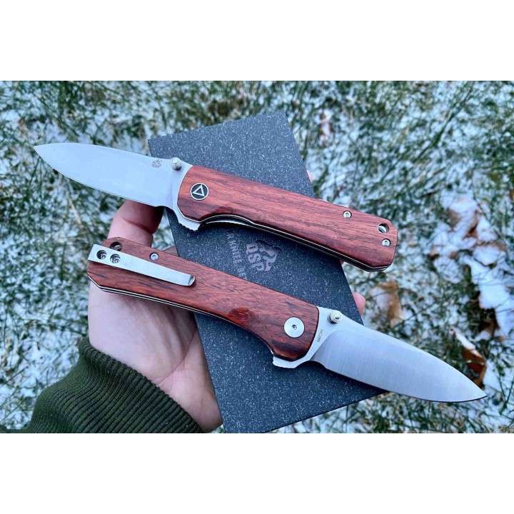 Couteau QSP Hawk Mkuruti Lame Acier 14C28N Manche Mkuruti IKBS Linerlock Clip QS131O1 - Livraison Gratuite