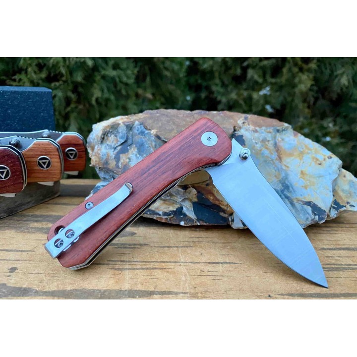 Couteau QSP Hawk Mkuruti Lame Acier 14C28N Manche Mkuruti IKBS Linerlock Clip QS131O1 - Livraison Gratuite