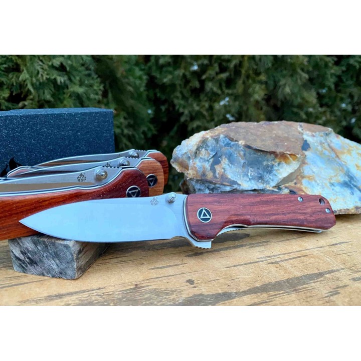Couteau QSP Hawk Mkuruti Lame Acier 14C28N Manche Mkuruti IKBS Linerlock Clip QS131O1 - Livraison Gratuite