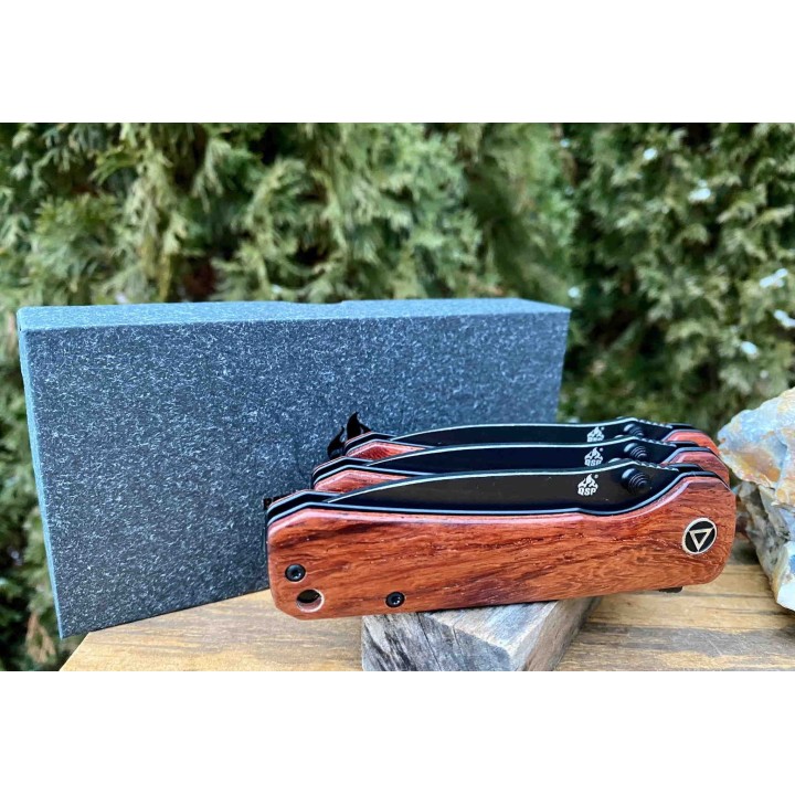 Couteau QSP Hawk Mkuruti Lame Acier 14C28N Black Manche Mkuruti IKBS Linerlock Clip QS131O2 - Livraison Gratuite