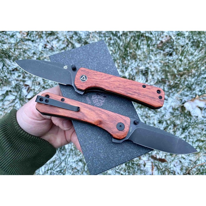 Couteau QSP Hawk Mkuruti Lame Acier 14C28N Black Manche Mkuruti IKBS Linerlock Clip QS131O2 - Livraison Gratuite