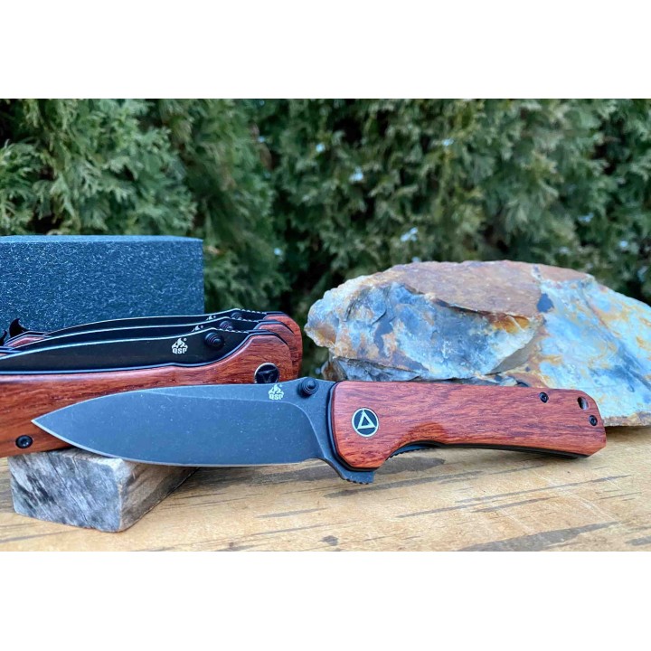 Couteau QSP Hawk Mkuruti Lame Acier 14C28N Black Manche Mkuruti IKBS Linerlock Clip QS131O2 - Livraison Gratuite