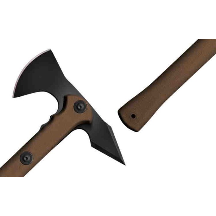 Tomahawk Cold Steel Trench Hawk Flat Dark Earth Lame Acier 1055 Forgée Etui Secure-Ex CS90PTHF - Livraison Gratuite