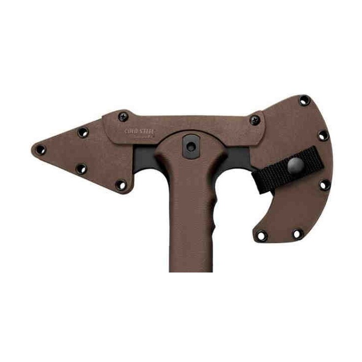 Tomahawk Cold Steel Trench Hawk Flat Dark Earth Lame Acier 1055 Forgée Etui Secure-Ex CS90PTHF - Livraison Gratuite