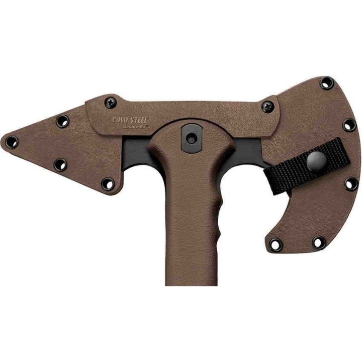 Tomahawk Cold Steel Trench Hawk Flat Dark Earth Lame Acier 1055 Forgée Etui Secure-Ex CS90PTHF - Livraison Gratuite