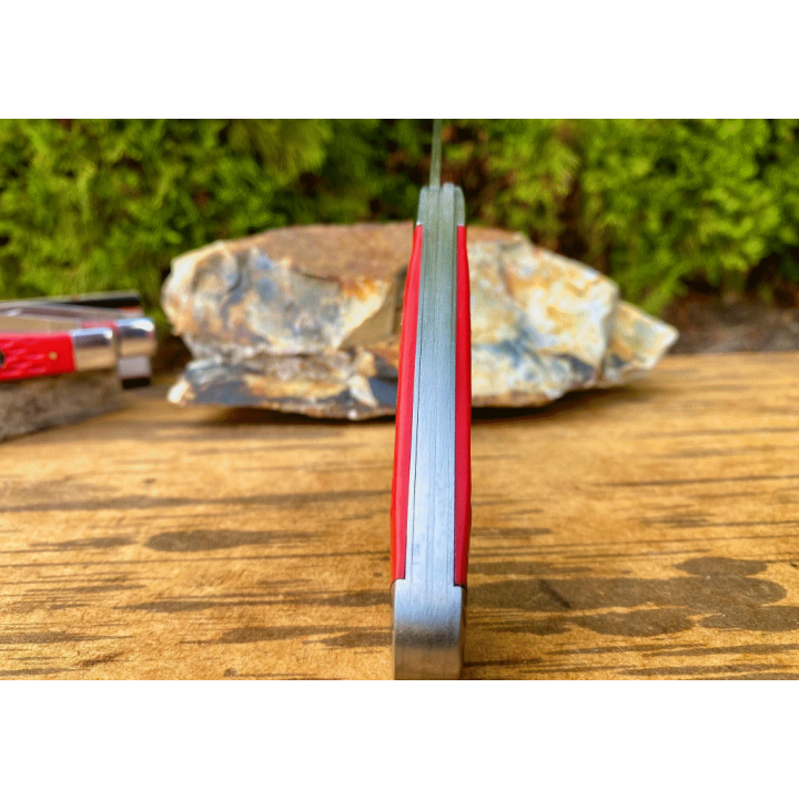 Couteau ABKT Cattlemans Cutlery Trapper 2 Lames Acier 3Cr13 Manche Delrin CC0002JRD - Livraison Gratuite