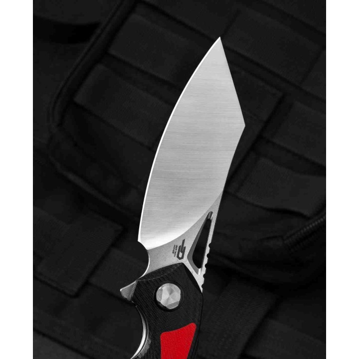 Couteau Bestech Knives Kasta Red/Black Manche G10 Lame Acier 154CM IKBS Linerlock Clip BTKG45C - Livraison Gratuite